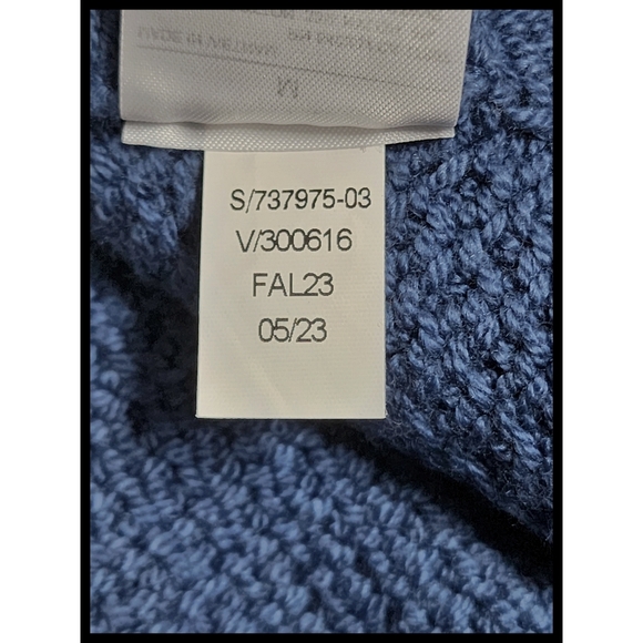 Banana Republic Long Knit Turtleneck Sweater Vest Open Belted Sides Blue Medium - Picture 9 of 11